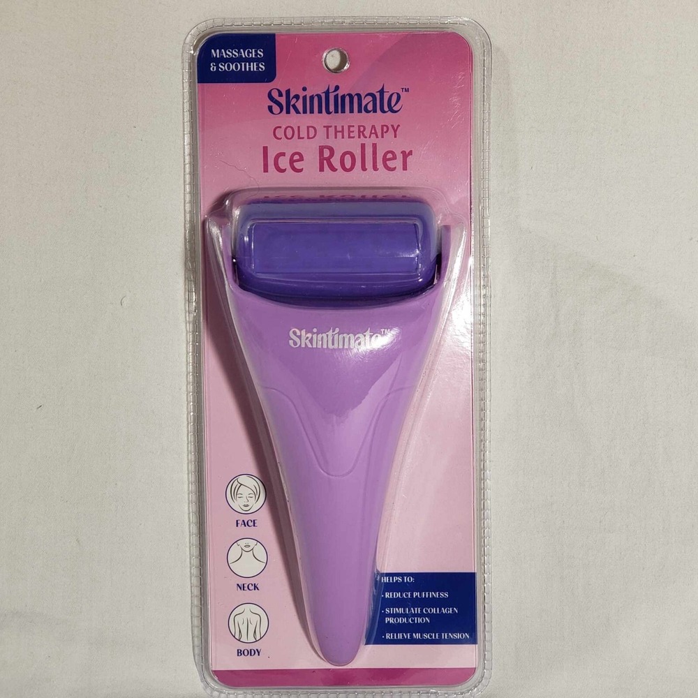 Skintimate Cold Therapy Ice Roller For Face Neck And Body - Purple Roller
